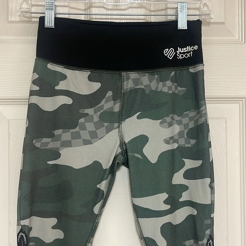 Justice sport leggings. Size large (12-14). Camo. Mesh on the lower leg.